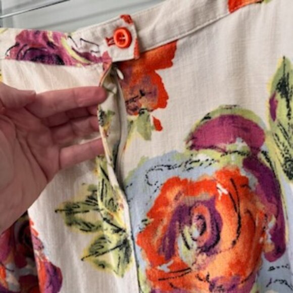 J Jill Cotton A-line Floral Skirt Women’s Size 12 Mulit Colors - Picture 3 of 13